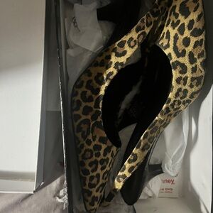 Leopard slingback, small heels shoe